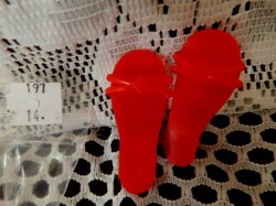 RED OPEN HEELS 1 C